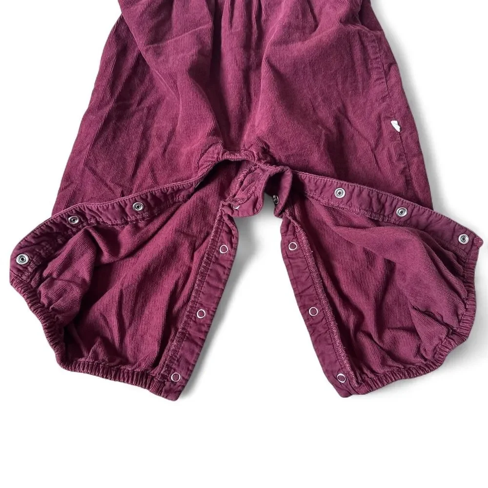 Baby Gap Ruffle Corduroy Bubble Romper Overalls - 12-18 Months Burgundy